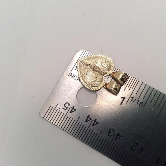 1.20 Grams Mens Ladies 10k Yellow Real Gold I love You Split Heart Charm Pendant - Picture 9 of 9